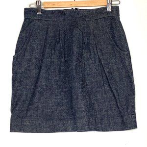 4/$25 Many Belles Down Skirt Pencil Mini Pockets Dark Denim Womens‎ Sz Medium